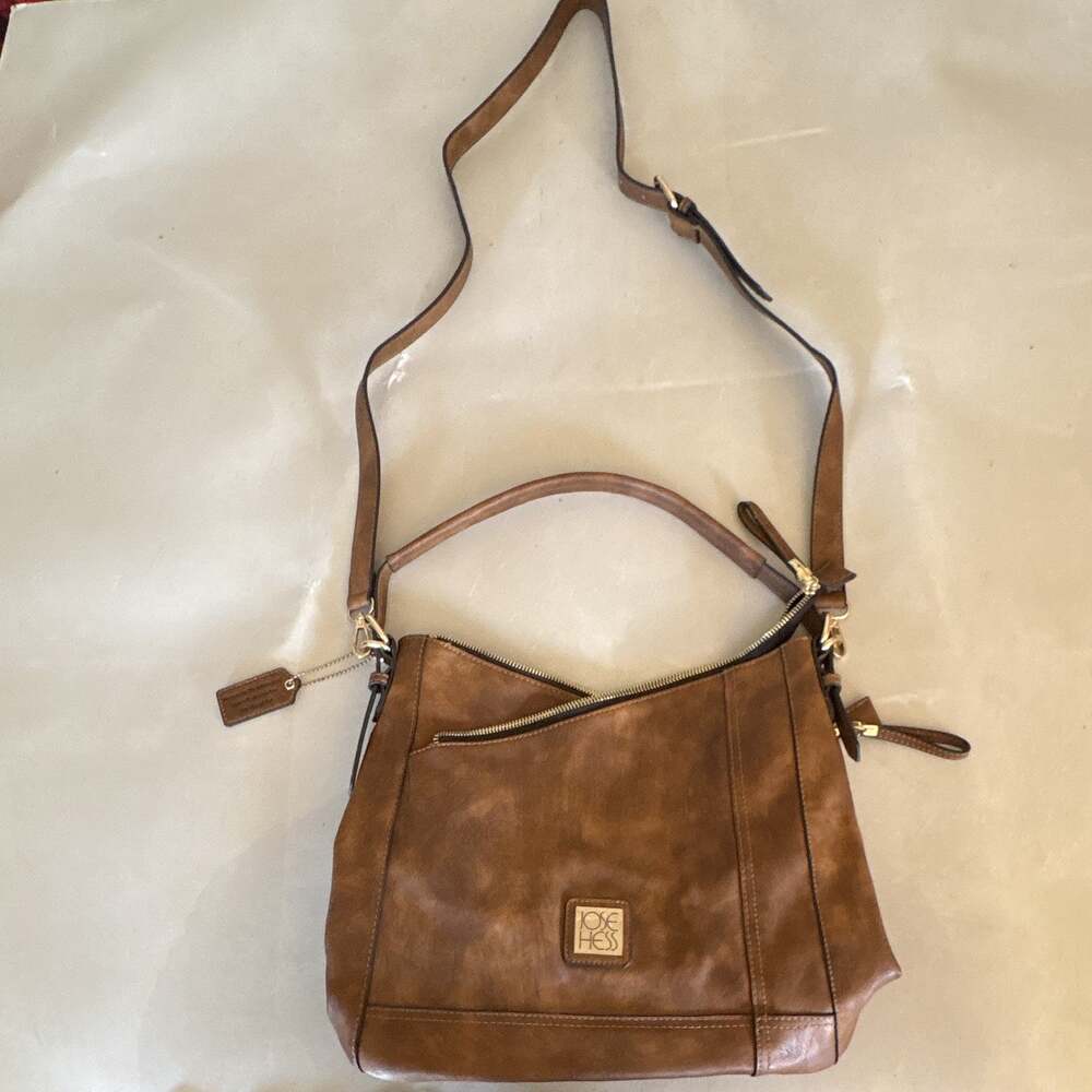 Jose Hess Danbury Mint Brown Hobo Shoulder Crossbody Purse Bag Daughter Charm